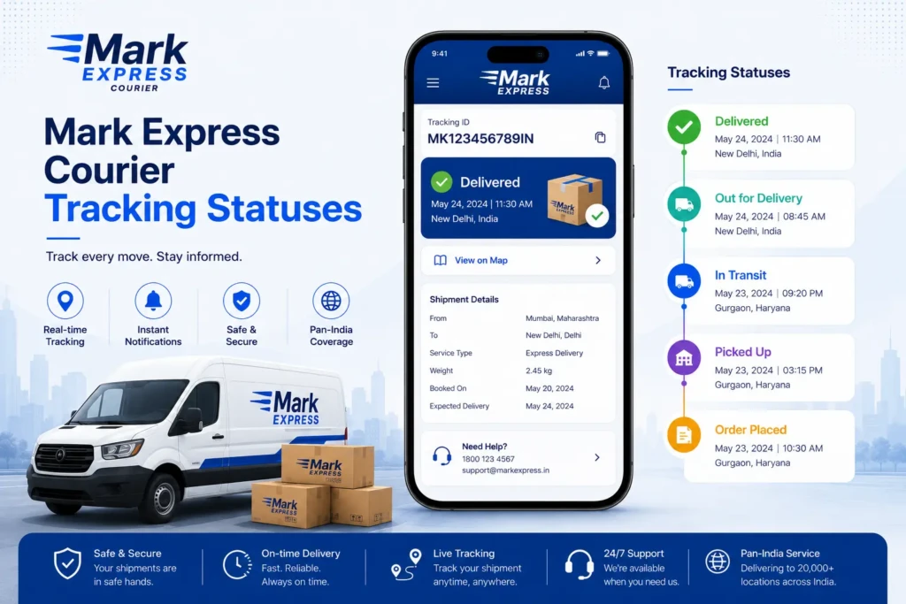 Mark Express Courier Tracking statuses