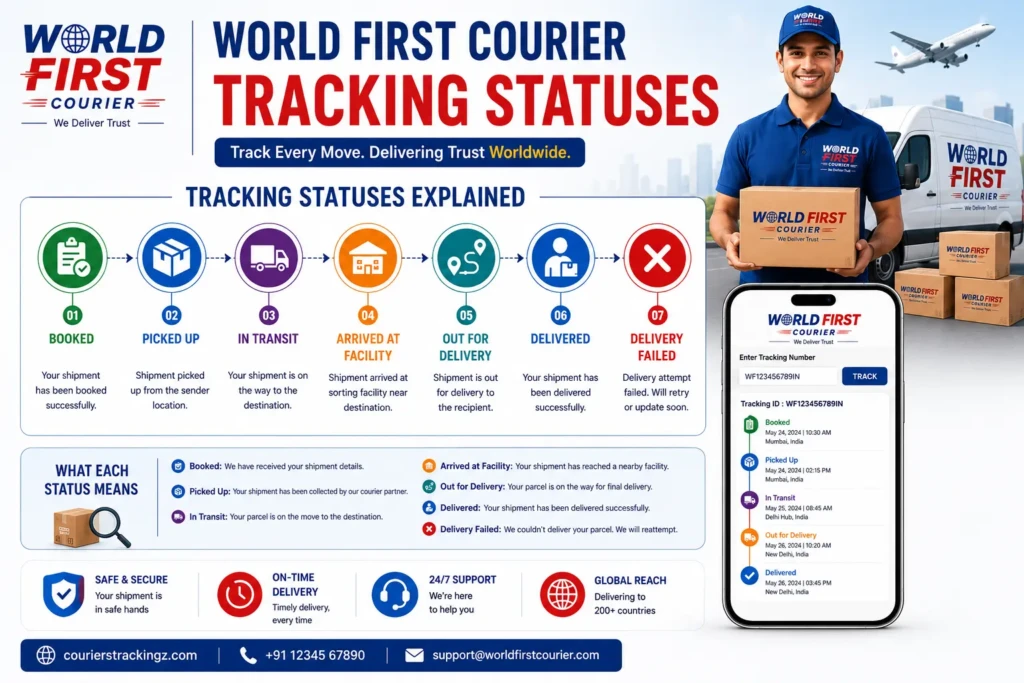 World First Courier Tracking statuses