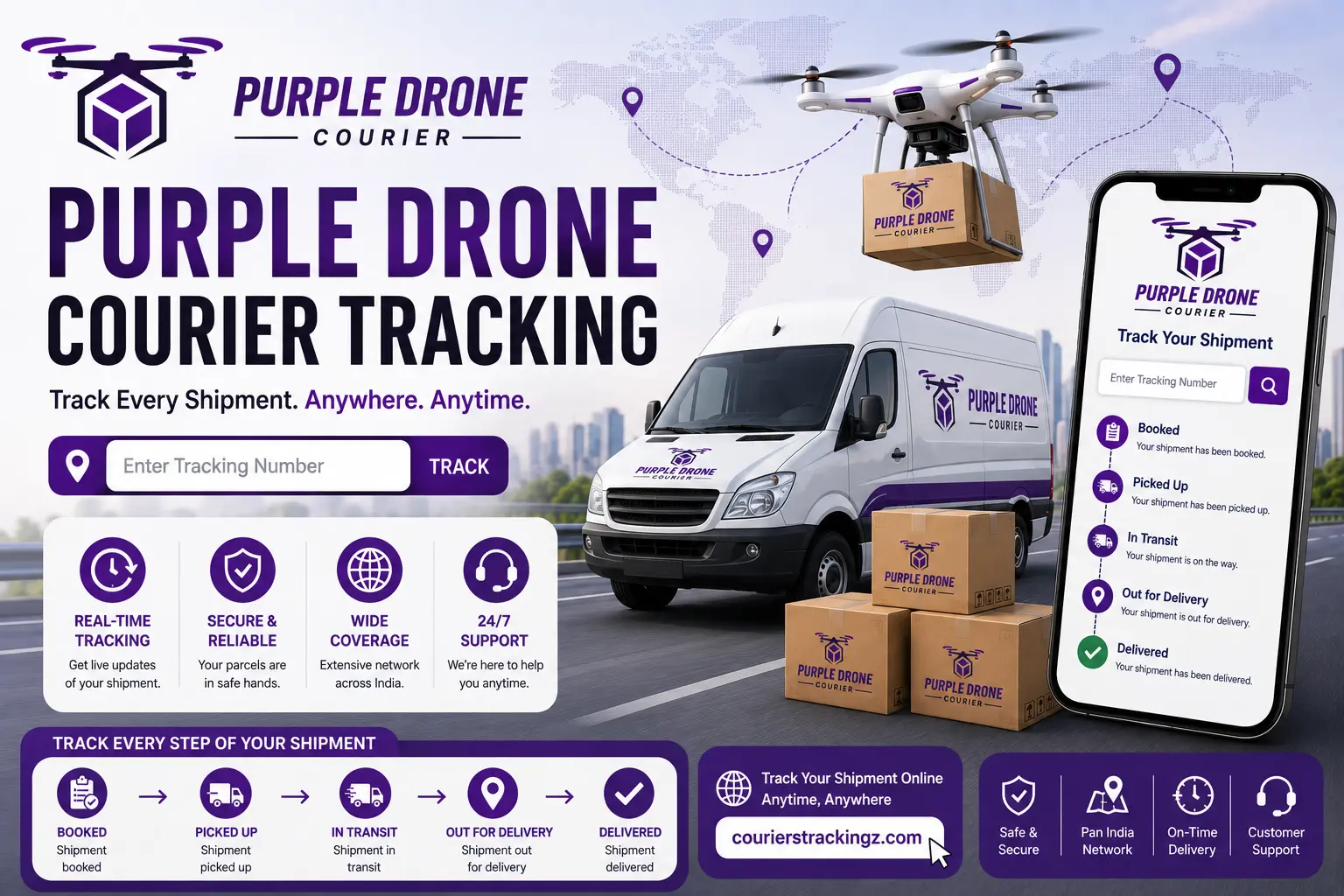 Purple Drone Courier Tracking